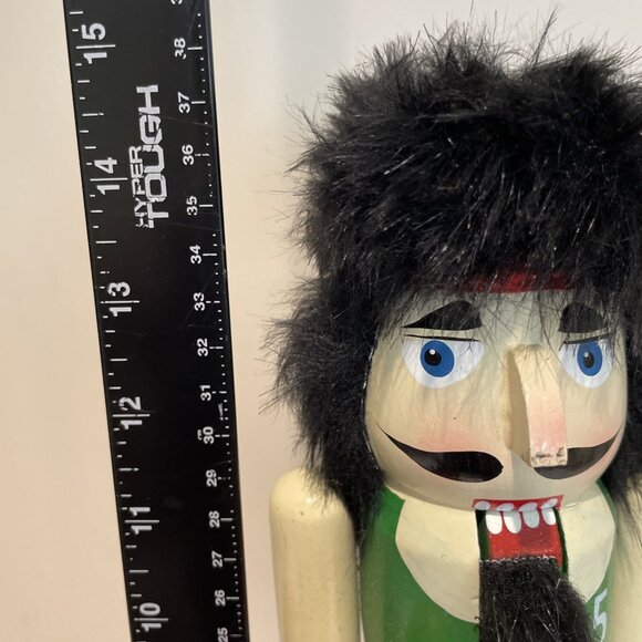 Basketball Player Nutcracker 15" Wood Painted Headband Goatee Sports Figurine - Picture 9 of 11